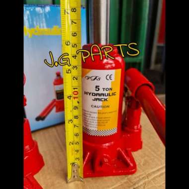 Dongkrak Botol 5 ton Hidrolik / Hydraulic Jack - Truck & Mobil - 4 TON SILVER MERAH PENDEK S