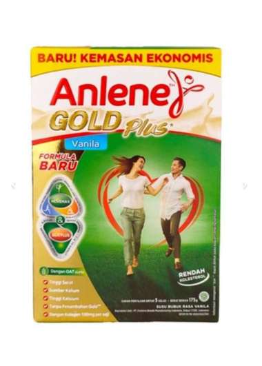 SUSU KALSIUM LANSIA 51+ ANLENE GOLD PLUS 175 GR RASA VANILA