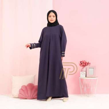 Parayu - Abaya basic pita bordir M Biru dongker