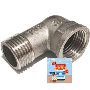 ELBOW KNEE DRAT LUAR DALAM 1/2 INCH STAINLESS STEEL