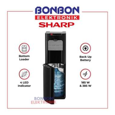 Sharp SWD-80EHL-BK Dispenser Galon Bawah Battery Backup Multicolor