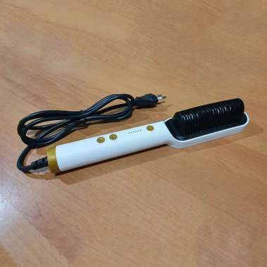 Ramindong Hair Straightener Comb Sisir Catokan Pelurus Rambut Putih