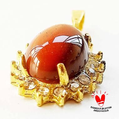 Vee Kristal Swarovski Liontin Batu Giok Terapi Kesehatan Coklat