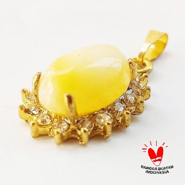 Vee Kristal Swarovski Liontin Batu Giok Terapi Kesehatan Kuning