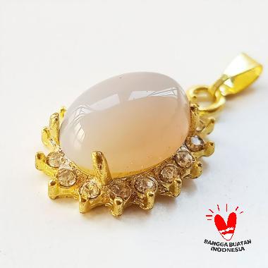 Vee Kristal Swarovski Liontin Batu Giok Terapi Kesehatan putih