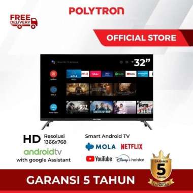 Polytron Smart Android LED TV 32 inch 32AG9953 Netflix Youtube