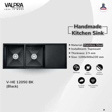 Kitchen Sink Handmade HE 12050BK Bak Cuci Piring Multicolor