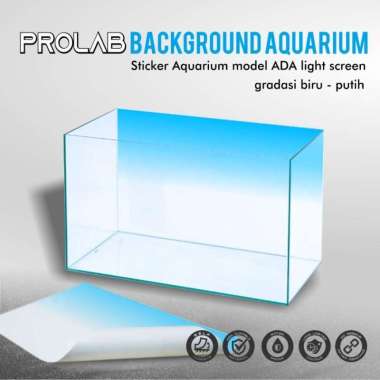 Sticker Background Aquarium model ADA light screen Putih - 30 x 40