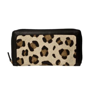 Chrysanvintage Motif Print Leopard Dompet Wanita hitam