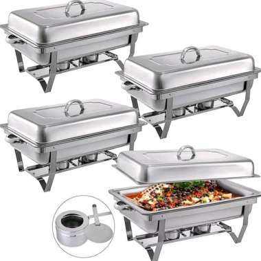 Pemanas Segi Prasmanan Jumbo 2Api Paket Hemat 4Set / Square Chafing Dish Jumbo Paket Hemat 4Set pack
