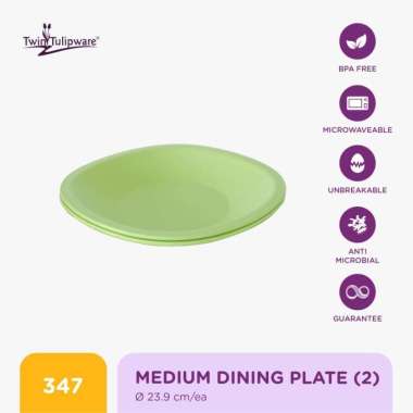 Piring Twin Tulipware Medium Dining Plate (set of 2) Avo