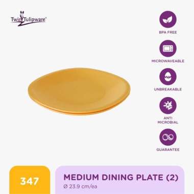 Piring Twin Tulipware Medium Dining Plate (set of 2) Golden Lady