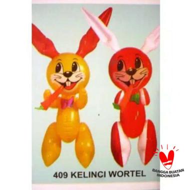 GROSIR 12 BIJI Balon Tiup Kelinci Wortel Bahan PVC BISA DIJUAL KEMBALI - Grosir Balon Tiup Karakter