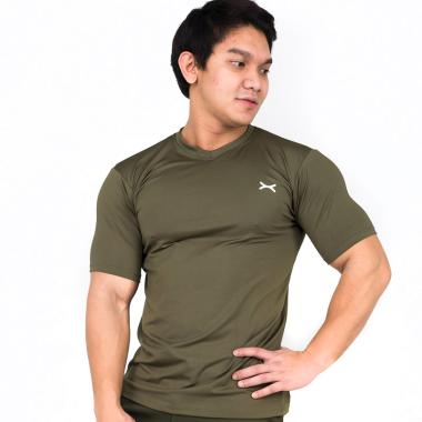 FLEXZONE Sport Olahraga MultiSport Series Kaos Lengan Pendek Pria [FTS-033] XXL Hijau Army