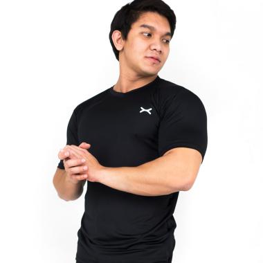 FLEXZONE Sport Olahraga MultiSport Series Kaos Lengan Pendek Pria [FTS-033] L Hitam