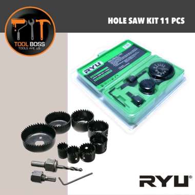 HOLE SAW KAYU ACSESSORIES - RYU HOLE SAW KIT 11 PCS