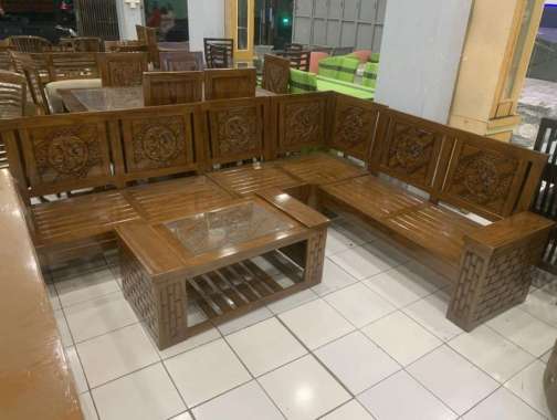 kursi l jati sudut jepara kursi jati minimalis