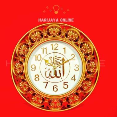 JAM DINDING KALIGRAFI NUANSA ISLAMI HINOMARU JAM 58 MOTIF UKIR ARAB 3D