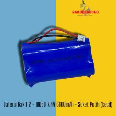 Baterai Charger 18650 Rakit RC 7.4V 6800mAh - Socket Putih