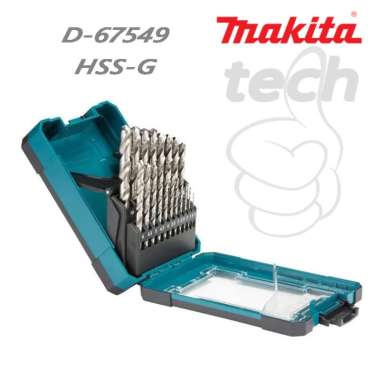 Mata Bor Besi Set Metal Drill Bits HSS-G Makita D-67549 19pcs (1-10mm)