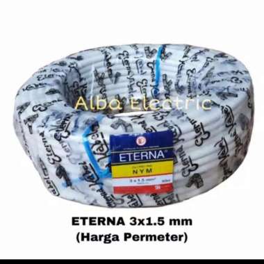 Kabel Listrik eterna 3x1,5 50M (Meter) Kawat Tembaga NYM Isi 3x1,5