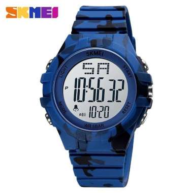 SKMEI 1715 Original Jam Tangan Pria Digital Sport Rubber Karet Tahan Air CAMO BLUE