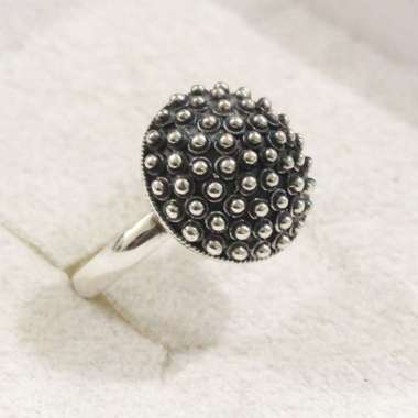 Cincin Ring Perak silver Bali 925 Bun Bun Pentol Bakar Wanita Cewek Keren Custom