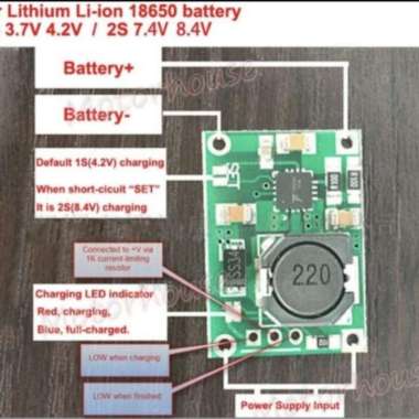 Modul charger baterai 18650 (2 baterai)