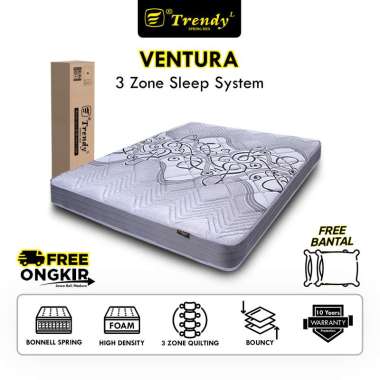 Trendy Ventura Bonnell Spring 21 cm - Kasur Spring Bed / Matras Dalam Box 90 x 200 x 21 Coklat
