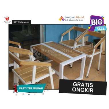 Meja Kursi Teras Minimalis / Meja Teras / Meja Kursi Teras Set Industrial (GRATIS ONGKIR JAWA DKI) B