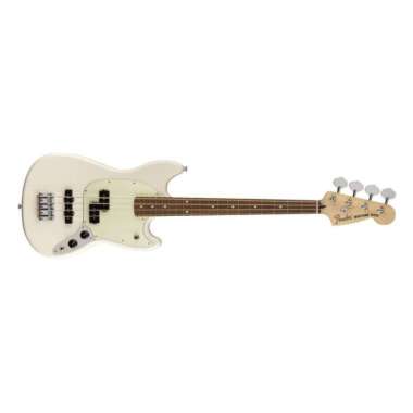 Fender Mustang PJ Bass Guitar, Pau Ferro FB, Olympic White