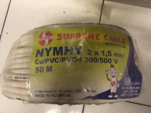 Nymhy nym serabut 2x1,5 2 x 1,5 roll 50 meter supreme Hitam