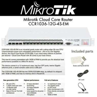 Mikrotik Cloud Core Router CCR1036-12G-4S-EM
