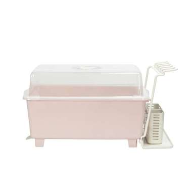 Olymplast ODD Dish Draine Plastik Minimalis Rak Tempat Piring Pink