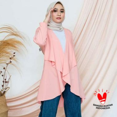 Jaya Hebat Zizara Long Cardigan Wanita [Oversize] Semua Ukuran Pink Pastel