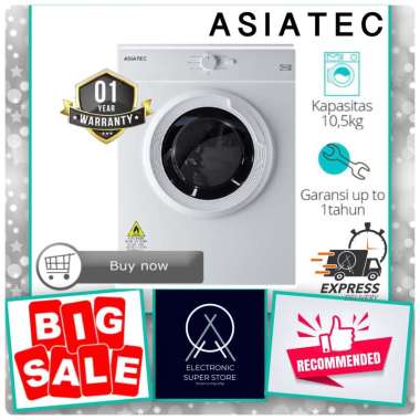 DRYER LISTRIK 10.5KG ASIATEC AST105 AST 105G MESIN PENGERING ANTI KUSUT LOW WATT LAUNDRY DRYER