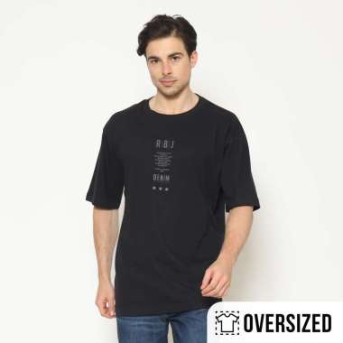 RBJ T-Shirt Cotton Oversized Pria 2079131671 Jet Black L