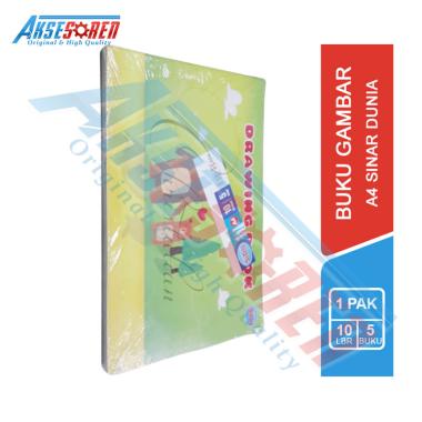 Buku Gambar A4 Sinar Dunia [5 Buku/1 Pack] / Drawing Book Sidu / Alat Tulis Sekolah laki laki