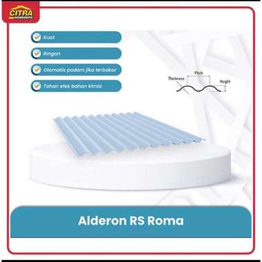 Alderon Genteng Atap Upvc Tipe RS Roma (Lebar Efektif 76 Cm) 6 M Lite Grey