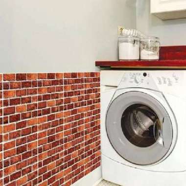 Wallpaper Sticker Roll motif batu alam, bata dan Marmer 8mx45Cm bata 3d grey