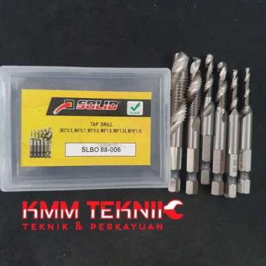SOLID MATA TAP & BOR TAP DRILL 6 PCS SET PEMBUAT ULIR BAUT BESI PLAT