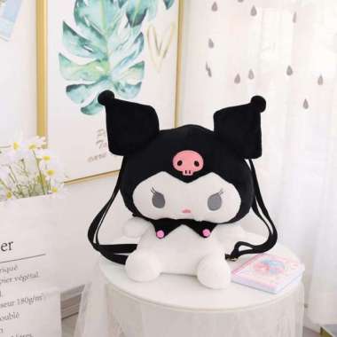 Tas Ransel Bulu Kuromi Cinamoroll / Tas My Melody Hitam