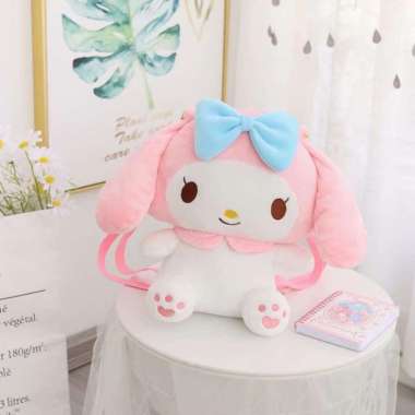 Tas Ransel Bulu Kuromi Cinamoroll / Tas My Melody Merah Muda