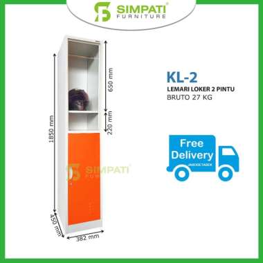 Locker Besi 2 Pintu KL 2 orange Bandung