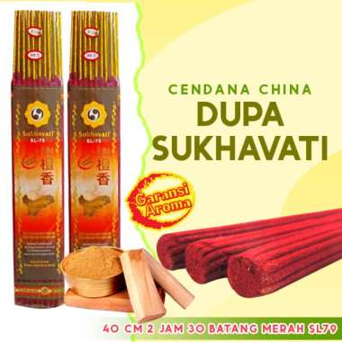 Dupa/hio wangi harum Sukhavati Cendana 2 jam 30 batang 40 cm Merah