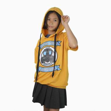 Kaos Hoodie Lengan pendek Anak perempuan Gaya Korea - Jfashion Reinher 10 Kuning