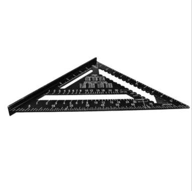 Penggaris siku tukang segitiga multi fungsi - Hitam speed square 7" black multicolor