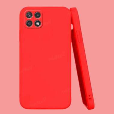 Soft Case Samsung A22 5G Silikon Candy Macaron Bludru Merah