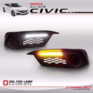 Lampu LED DRL Foglamp All New Civic Turbo + LED Sign DRL Foglamp
