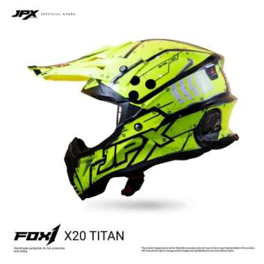 Helm Jpx Cross Full Face X20 Titan - Fluorescent Yellow Doff
